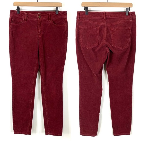 LOFT Pants - LOFT Maroon Corduroy Curvy Skinny Pants Sz 29/8